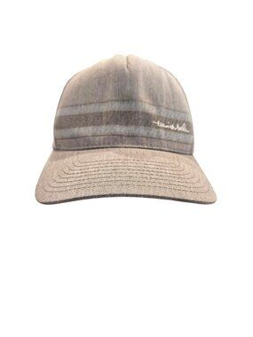 Travis Mathew Flexfit 110 Heather Gray Blue stripes Mesh Snapback Hat Adjustable